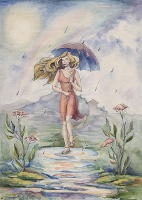Brollies
(water-color, 2006)