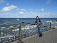 2022.10.12 It was very windy on the Baltic Sea embankment in Zelenogradsk (Kaliningrad region, Russia).