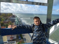 2022.10.12 The ferris wheel “Baltic Eye” in Zelenogradsk (Cranz): at the top, with a view to the Baltic Sea towards Svetlogorsk (Rauschen).