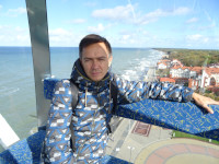 2022.10.12 The ferris wheel “Baltic Eye” in Zelenogradsk (Cranz): at the top, with a view to the Baltic Sea and the Curonian Spit.