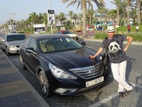 2018.06.01 This Hyundai Sonata helped us to learn places of interest and travel through the United Arab Emirates (“UAE” on its state number).