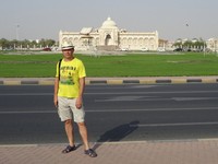2018.06.04 At the Cultural Square of Sharjah with its famous Koran monument.