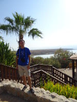 2018.09.07 On the territory of one of the paid beaches of the Dead Sea (it is behind me) – the Kalia Beach.