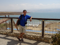 2018.09.07 Horizontal view of the Dead Sea from the Kalia Beach's observation deck.