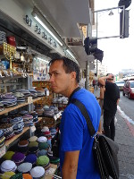 2018.09.07 The main headdress of male Jews (who are not hasids) – kippah, also know as yarmulke – is sold in Jerusalem in a variety of colors and materials.