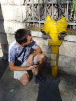 2018.09.08 Fire hydrants in Jerusalem are also not typical – yellow, not red, like everyone else; this one has sad “eyes”.
