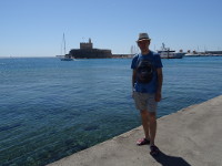 2019.05.31 On the waterfront of Rhodes against the Fort of Saint Nicholas.