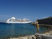 2019.06.01 Me and an ocean liner in the Port of Rhodes.
