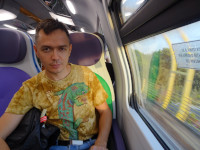 2019.10.02 Tired but happily arriving to Rome by a train of Trenitalia.