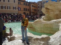 2019.10.03 It's hard to take a picture without other people in the frame at the crowded Trevi fountain in Rome.