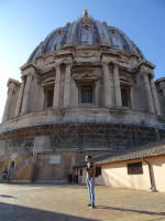 2019.10.03 On the roof of Saint Peter's Basilica (Basilica di San Pietro), with its main dome: I'm smaller, and the dome fits.