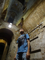 2019.10.06 In the tall underground catacombs (tombs of Roman Christians) of Saint Callisto (Catacombe di San Callisto).