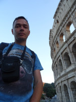 2019.10.06 One of the last photos with the Roman Colosseum, a bottom-up view in the portrait orientation.