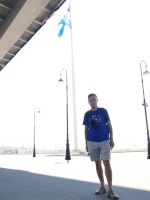 2021.07.11 With the barely fit (vertically) flag of the “Zenit” football club at its home stadium “Saint Petersburg”.