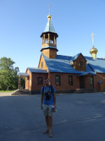 2021.07.12 With the wooden Peter's Church (archiereus Peter, Metropolitan of Moscow) in Alexandrino Park.