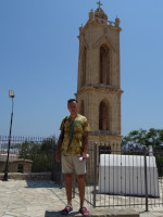2021.07.26 In front of a tower of the Monastery of Ayia Napa (Μοναστήρι της Αγίας Νάπας), looking like a bell tower but, it seems, without bells.