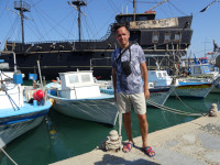 2021.07.27 With the famous pirate sailboat “Black Pearl” in the port of Ayia Napa.