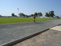 2021.08.04 I am imitating a race at the Ayia Napa's stadium of Aiya Napa's Stadium of Georgios Katsuri Kastros (Γεωργιος Κατσουρη Καστρος), front view.