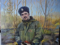 Портрет казака на фоне пейзажа 
(холст 60 х 50 см, масло; 2015-й год)