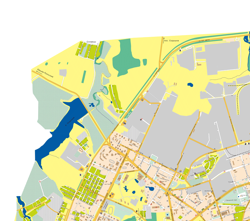 Карта города Владимира, уровень 1, сегмент 1
