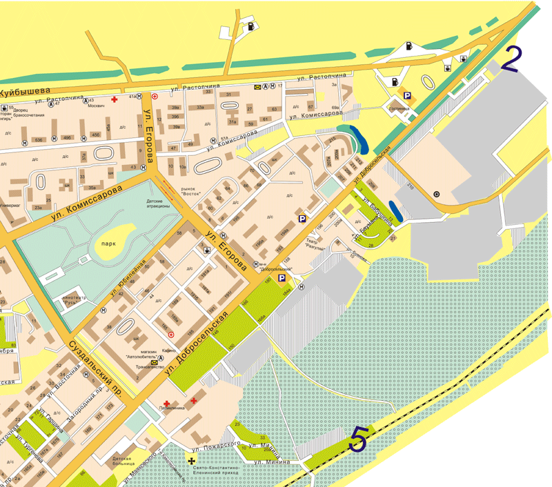Карта города Владимира, уровень 2, сегмент 2-2