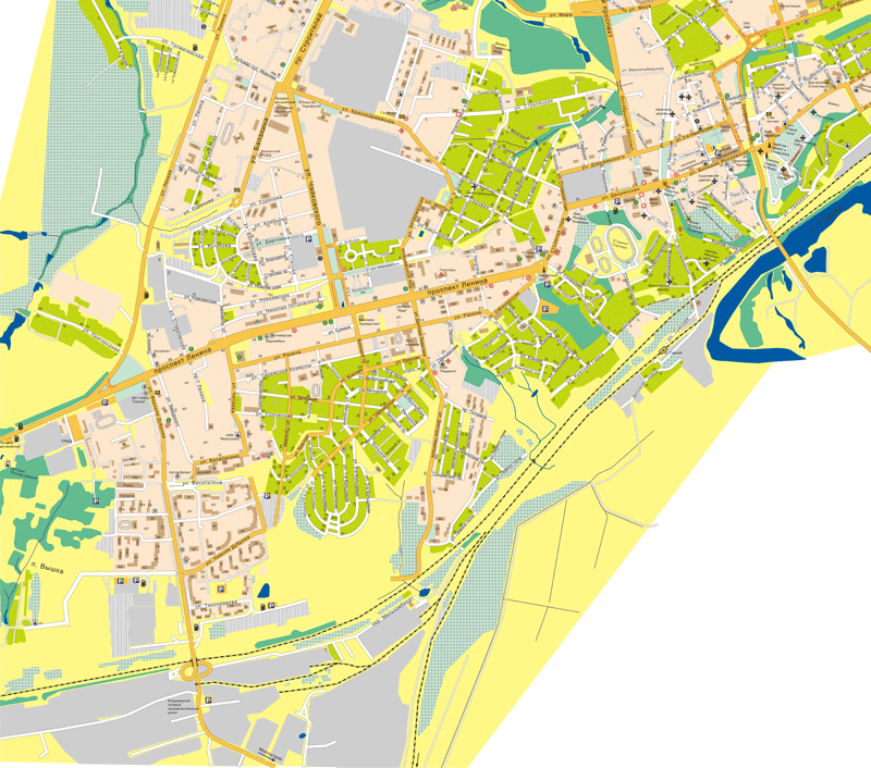 Карта города Владимира, уровень 1, сегмент 3