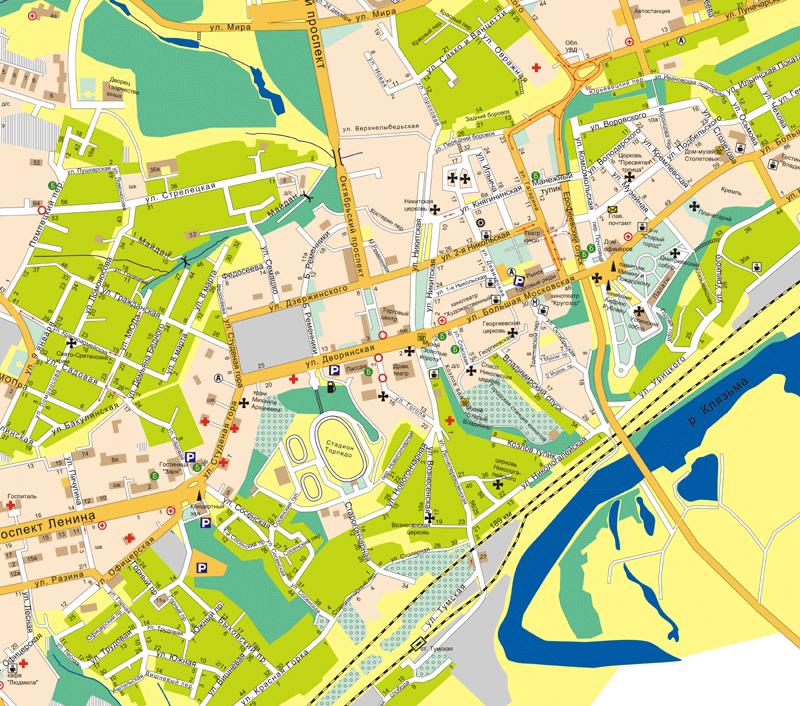 Карта города Владимира, уровень 2, сегмент 3-2