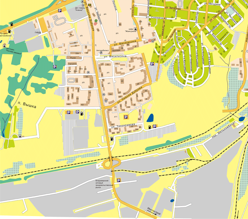 Карта города Владимира, уровень 2, сегмент 3-3